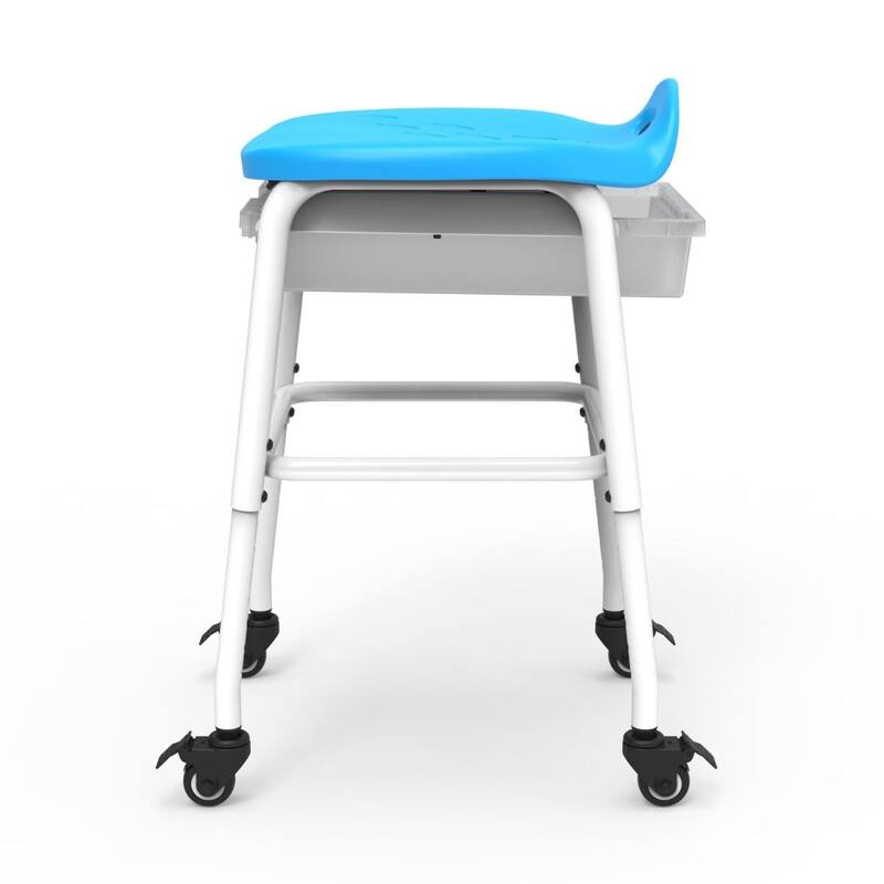 Luxor Adjustable-Height Stackable Classroom Stool with Wheels and Storage