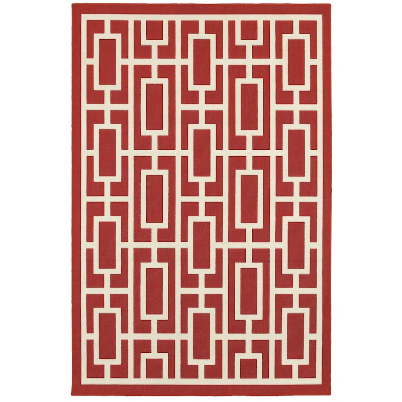 Style Haven Martinique Geometric Lattice Indoor Outdoor Area Rug