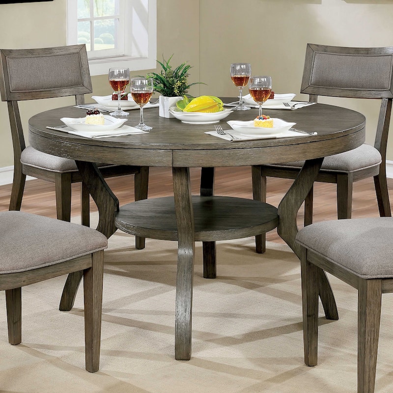 Furniture of America Melody Fields Rustic 48-inch Grey Wood Round Dining Table - Grey