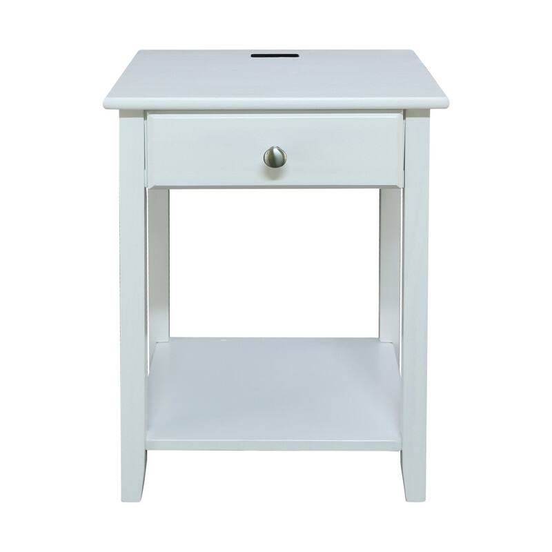 Night Owl 1-drawer Solid Wood Nightstand with USB Ports
