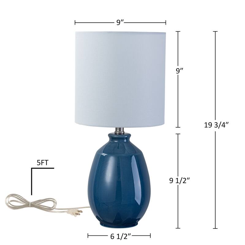 C Cattleya 19in Ceramic Table Lamp with Fabric Linen Shade