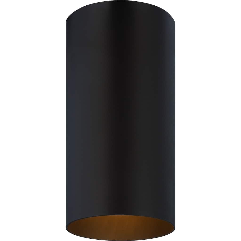 Volume Lighting 1-Light Antique Bronze Outdoor Cylinder Flush Mount