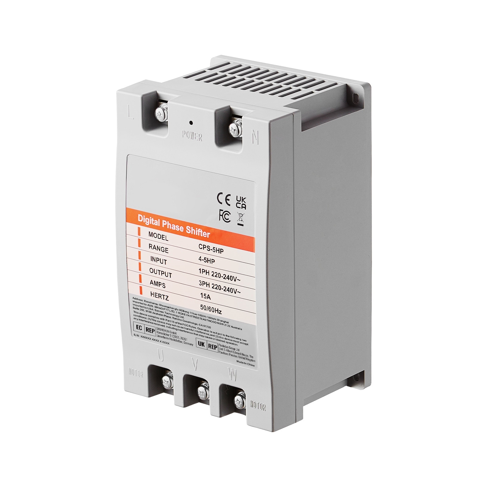 3 Phase Converter- Single Phase to 3 Phase Converter, Digital Phase Shifter for Residential & Light Commercial Use