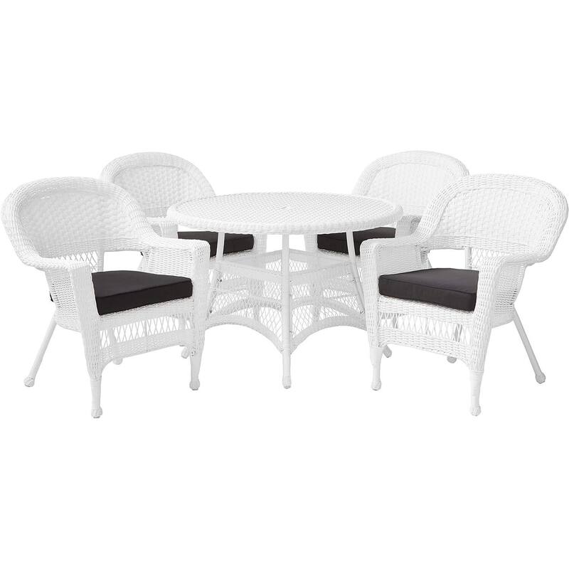 Classic White Dining Set with Cushions - Comfort Chairs & Table for Kitchen or Patio