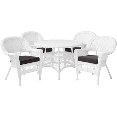 Classic White Dining Set with Cushions - Comfort Chairs & Table for Kitchen or Patio