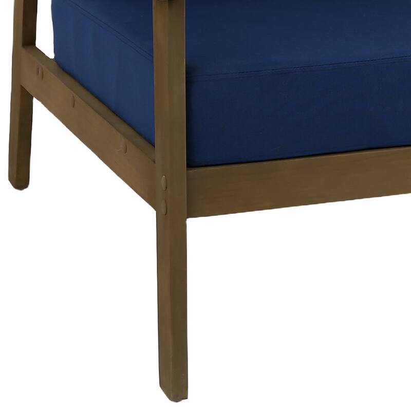 Solid Wood Outdoor Arm Chair Loveseat with Cushion