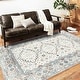 preview thumbnail 14 of 65, Washable Vintage Floral Area Rug Non-Slip Thin Rug for Living Room, Bedroom, Kitchen and Bath Machine Washable Indoor Pet Rugs 5' x 7' (Rectangular) - Blue and Gray - Rectangle
