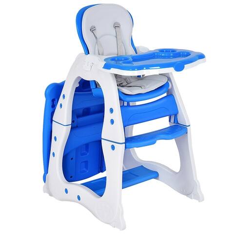 Costway 3 in 1 Baby High Chair Convertible Play Table Seat Booster - See details