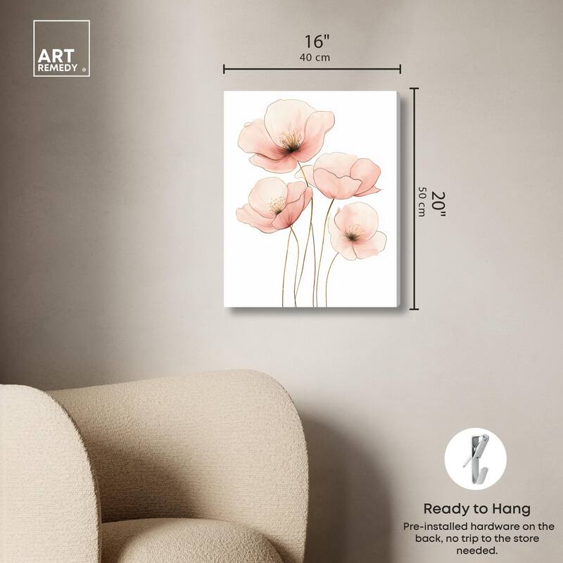 Pink Petal light Canvas by Art Remedy, Gallery Wrapped