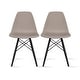 preview thumbnail 16 of 17, Plastic Eiffel Chairs Solid Wood Legs Molded Modern Armless Side Dining For Kitchen Work Office