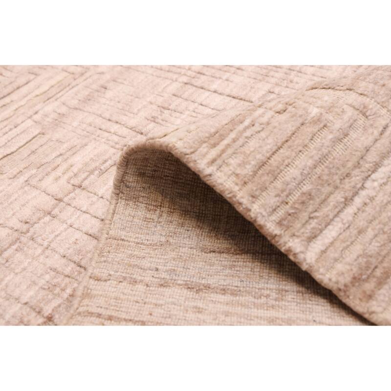 ECARPETGALLERY Hand Loomed Elysian Beige Wool Rug - 8'0 x 9'10