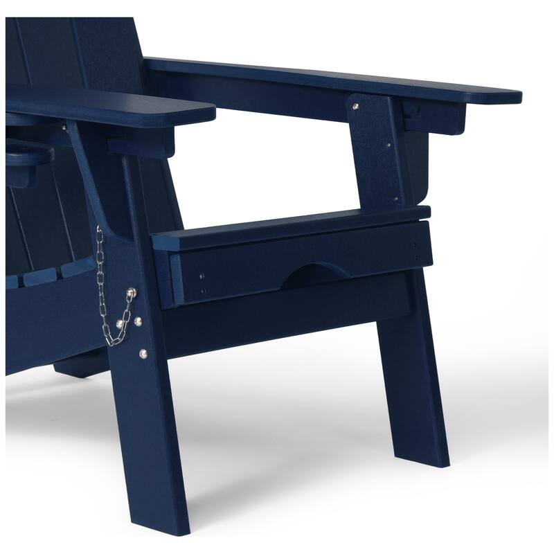 Laguna Outdoor Folding Adjustable Adirondack Chair with Cup Holder & Hideaway Ottoman