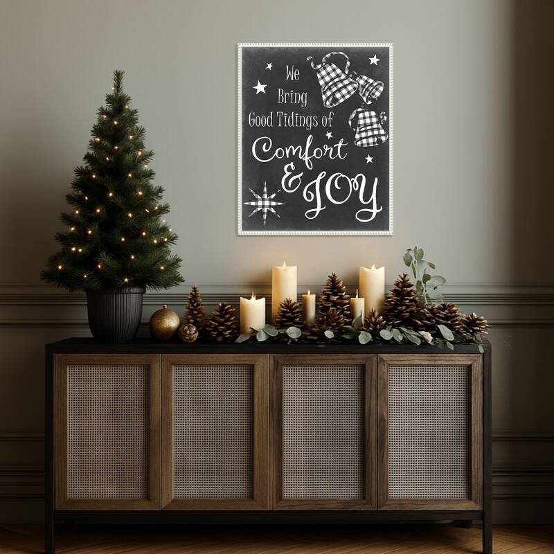 Comfort and Joy by Sharon Chandler (23 x 28 in.), Framed Canvas Wall Art Print - Sylvie Beaded White