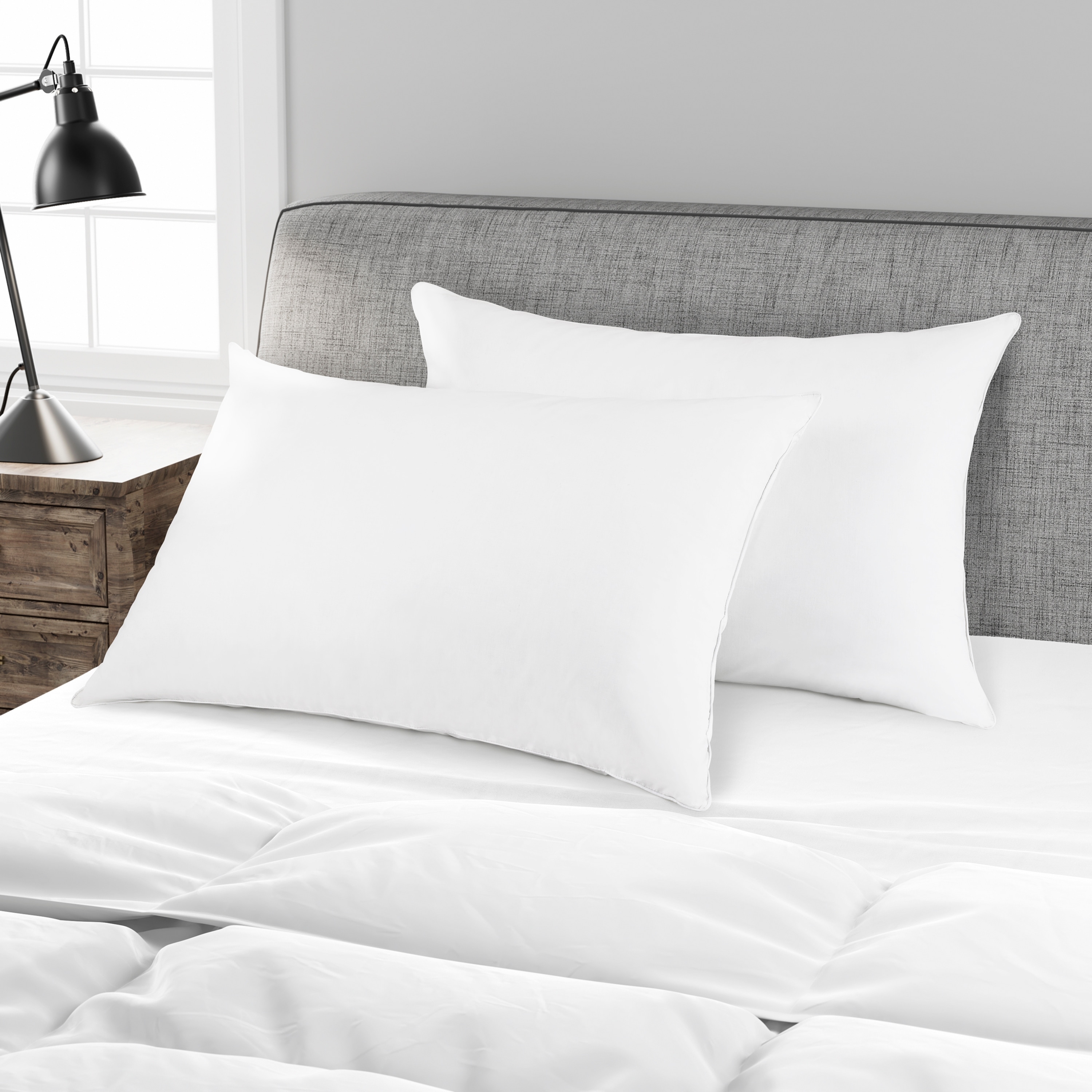 Cloud Company Down Alternative Jumbo 2 Pack Bed Pillows in White