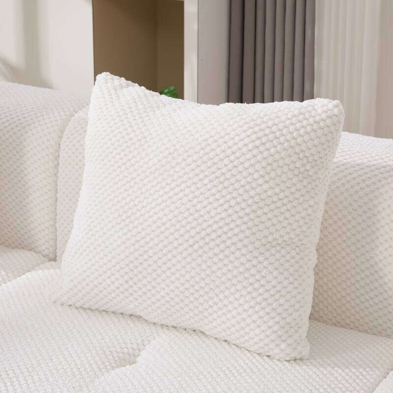 135.4" U-shaped Modular Sectional Sofa with 2 Ottomans and 4 Pillows