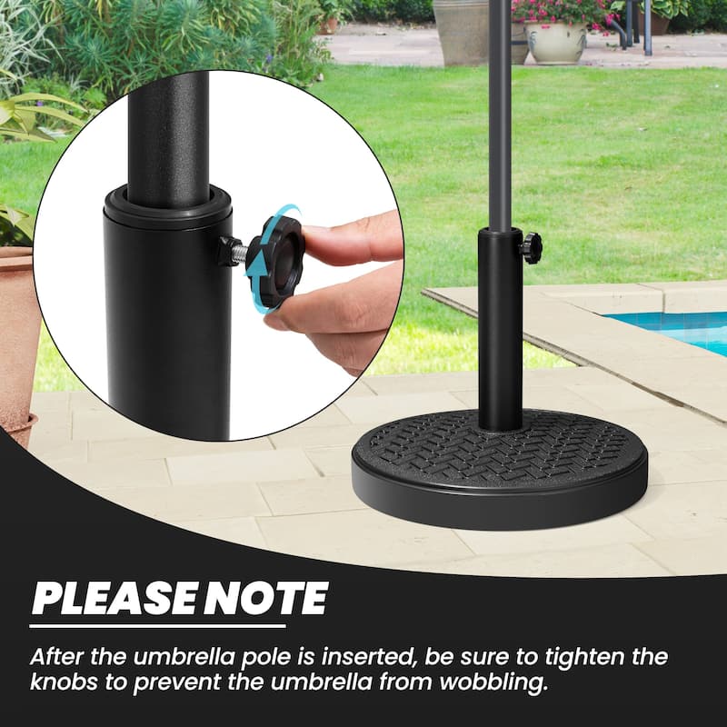 29/45 lbs Outdoor Concrete Cement Filled Round Umbrella Base Holder for Straight Pole Market Umbrella