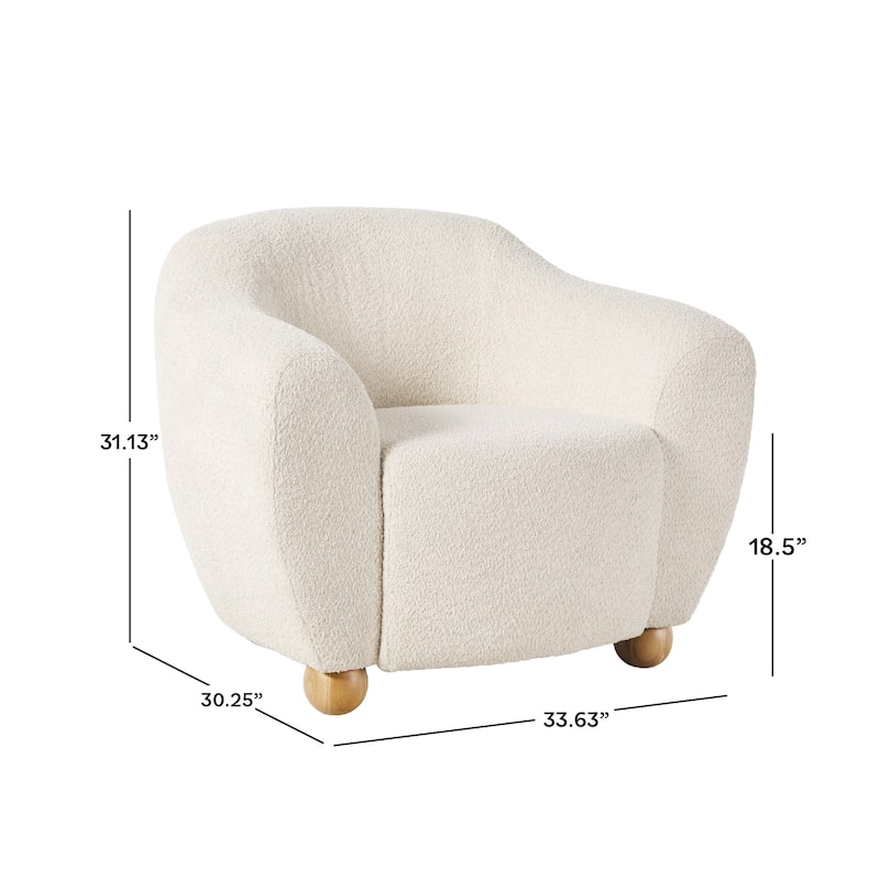 Walker Edison Contemporary Boucle Lounge Accent Chairs (Set of 2)
