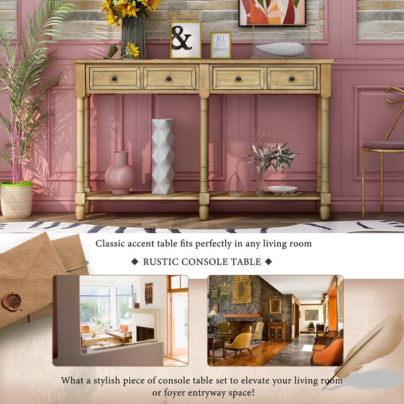 Console Table Sofa Table with Two Storage Drawers