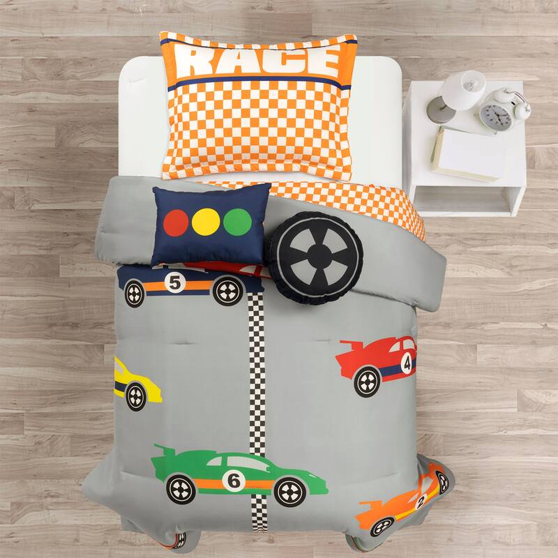 Lush Decor Racing Cars Reversible Oversized Comforter Set