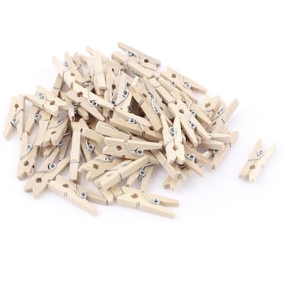 60Pcs Household Wooden Nonslip Multipurpose Clothing Clothespins Clips - Wood Color - 1" x 0.12"(L*W)