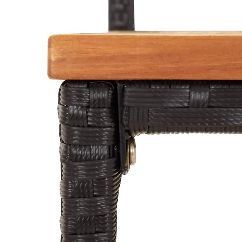 vidaXL Bar Stools 2/4 pcs Poly Rattan and Solid Wood Acacia