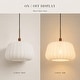 preview thumbnail 8 of 8, Modern Farmhouse 1-Light Ribbed Stretch Fabric Drum Pendant Light for Kitchen Island Bedroom Entryway - 15" D