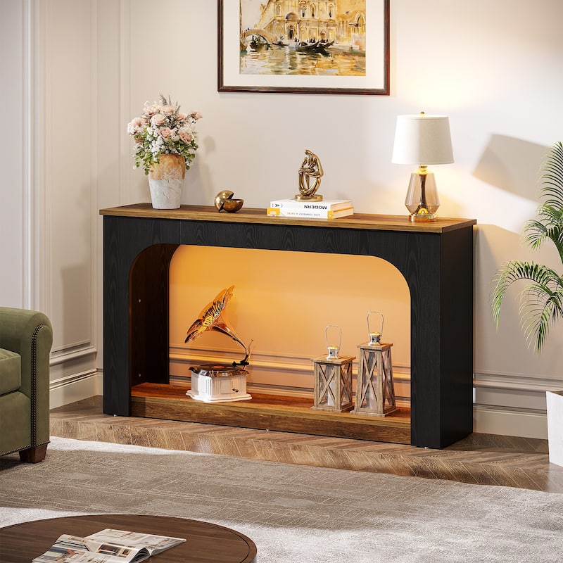 55 Inches Console Table Narrow Sofa Table for Living Room - 11.81"D x 55.11"W x 33.46"H