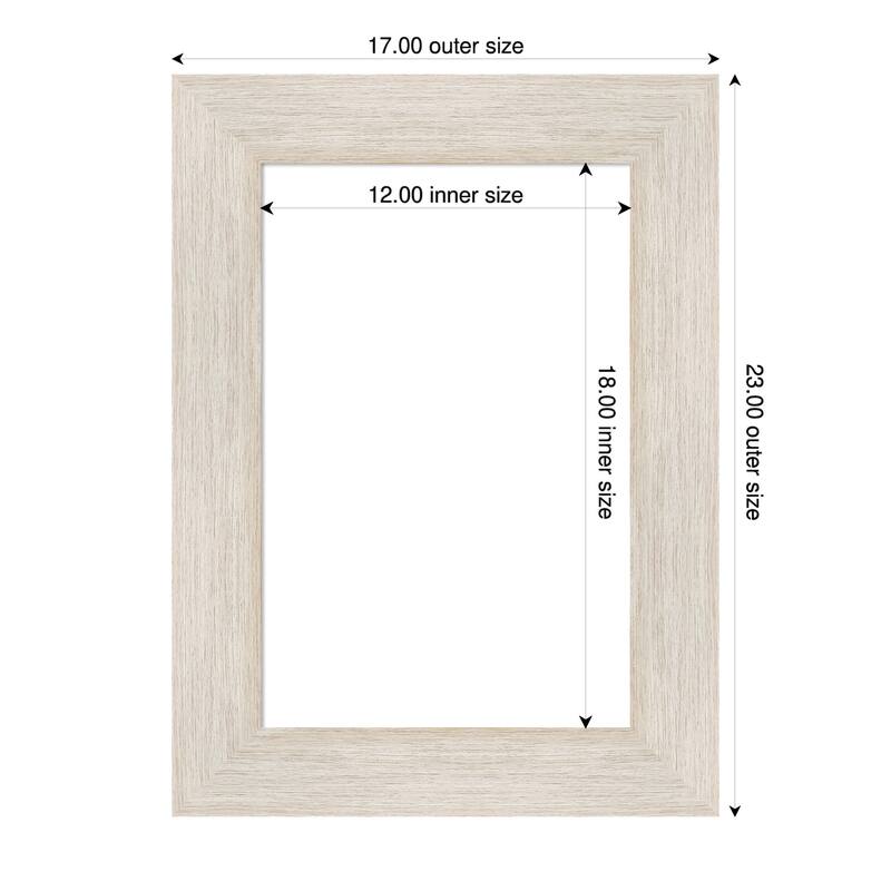Amanti Art Hardwood Chocolate Framed Dry Erase Magnetic Board - 17 x 23 in - Hardwood White Wash