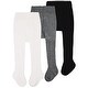 preview thumbnail 1 of 4, CozyWay Cable Knit Leggings, 3 pair, white/black/darkgray
