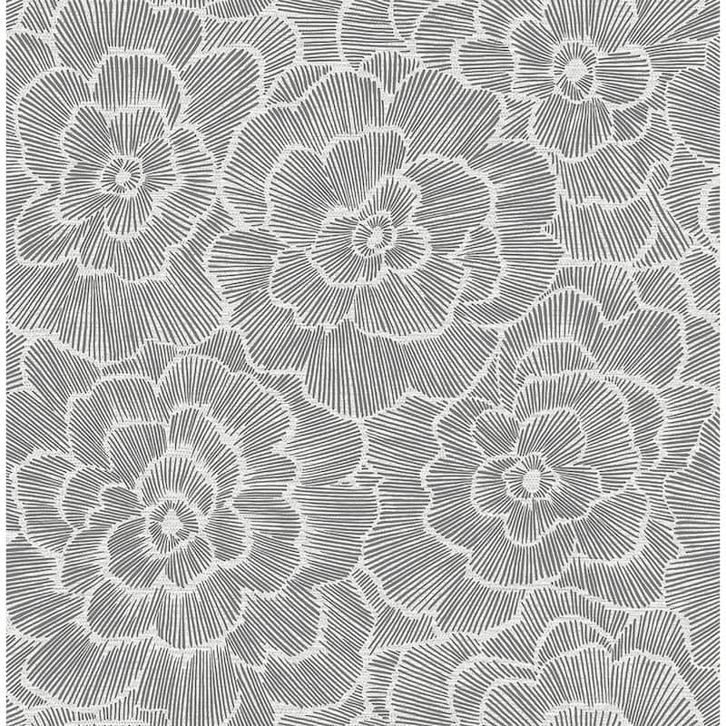 A-Street Prints Periwinkle Grey Textured Floral Wallpaper