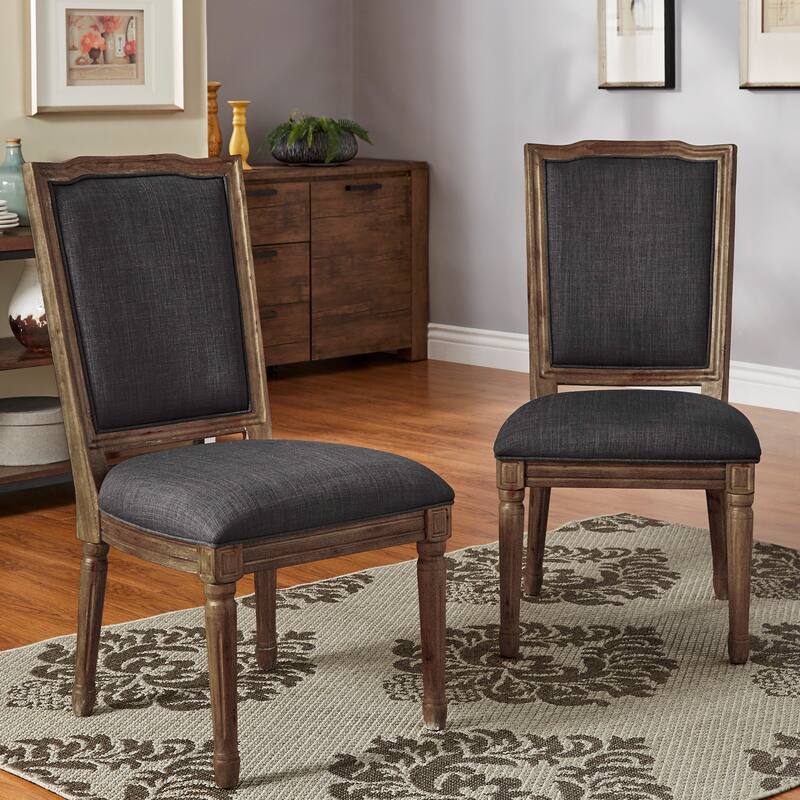 Deana Ornate Linen Dining Chairs (Set of 2) by iNSPIRE Q Artisan