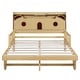 preview thumbnail 14 of 12, Full Size Car Bed with Bear Headboard, USB, LED, and Hidden Storage, Natural