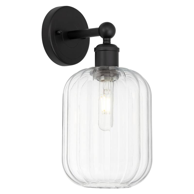 Innovations Lighting 616-1W-14-7 Preston Sconce Preston 14" Tall Wall - Matte Black / Clear