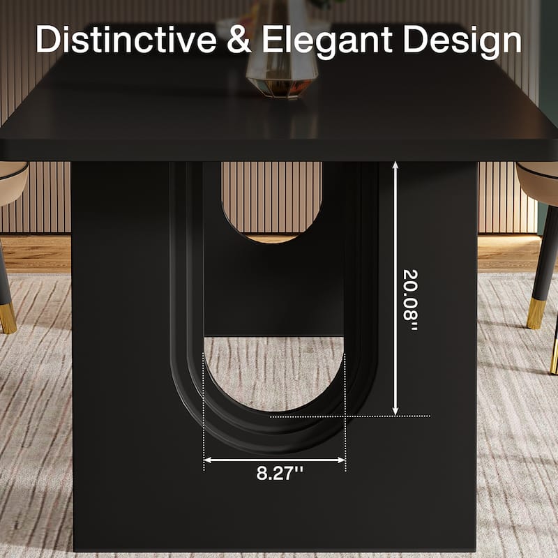 70.89" Rectangle Dining Table for 6-8 People, Modern Simple Wood Kitchen Table