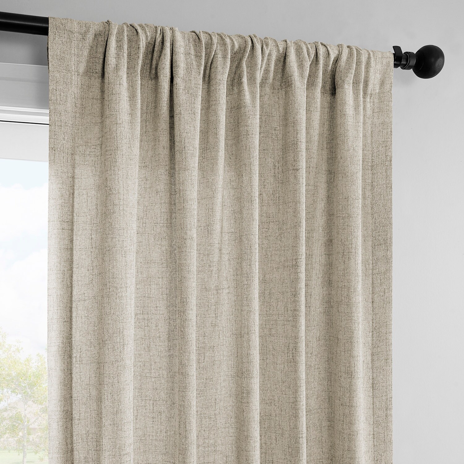 Exclusive Fabrics Farm Town Textured Faux Linen Semi Sheer