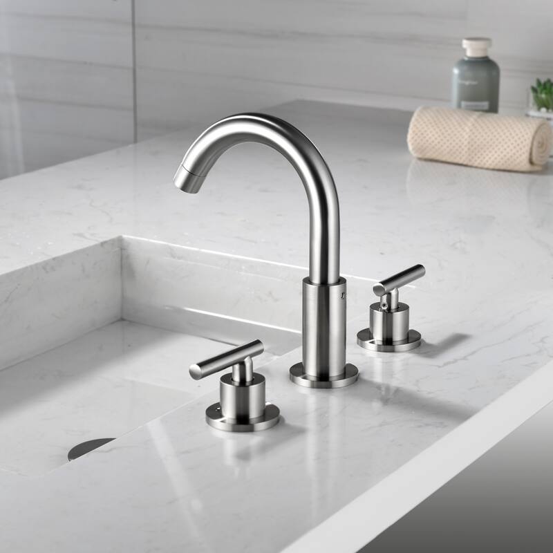 Modland 8 Inch Widespread Bathroom Faucet with Pop-Up Drain 2-Handle Vanity Sink Faucet
