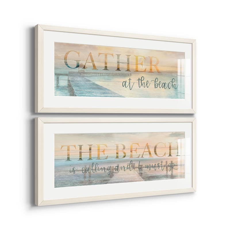 Gather at the Beach-Premium Gallery Framed Print - Ready to Hang