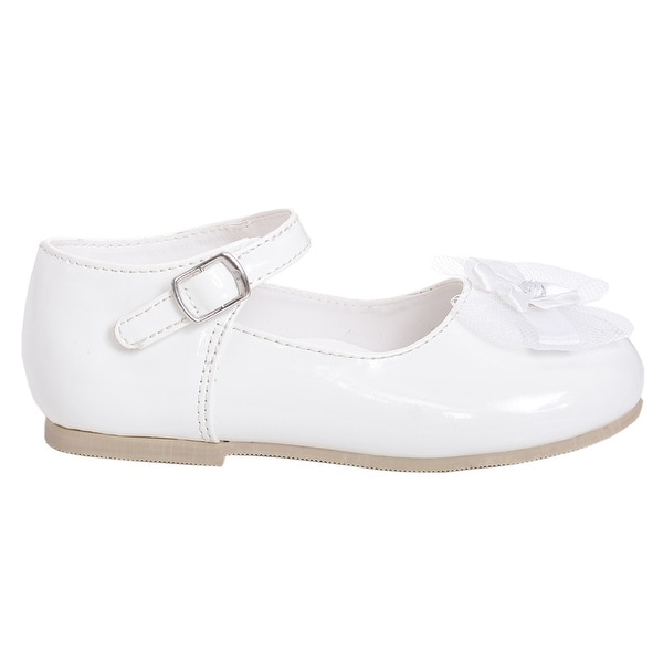 white patent baby shoes
