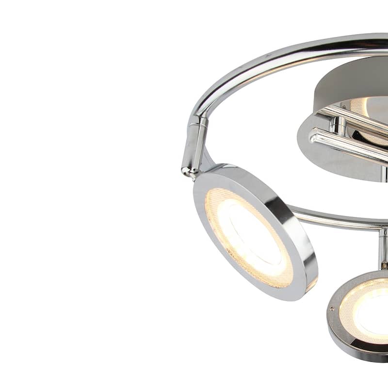 LED Flush Mount Ceiling light 12"W x 7.25"H - Chrome
