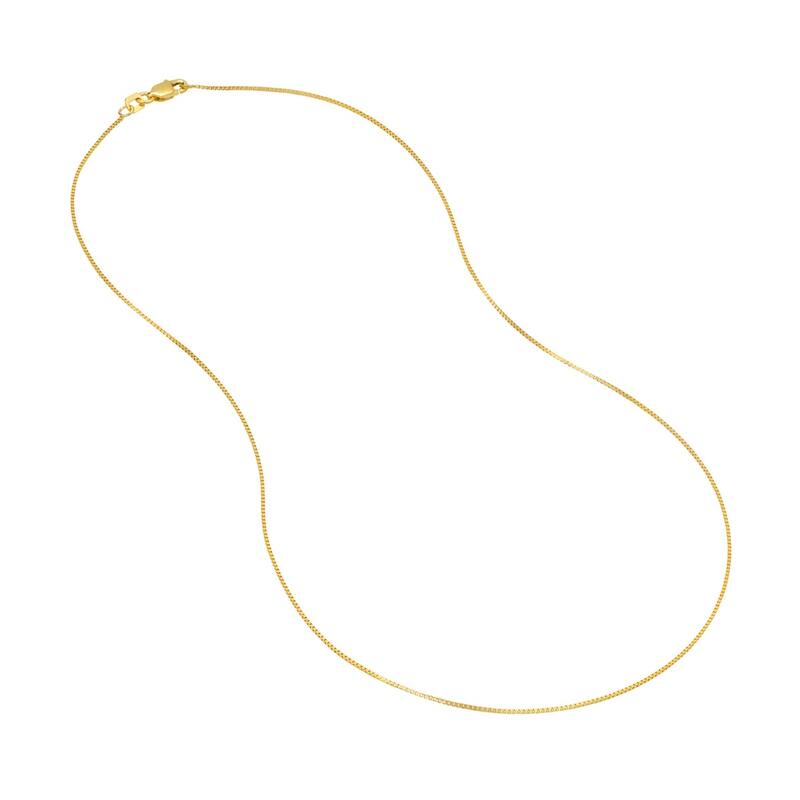 Curata 10k Yellow Gold 0.66mm Box Chain Necklace (Lobster)