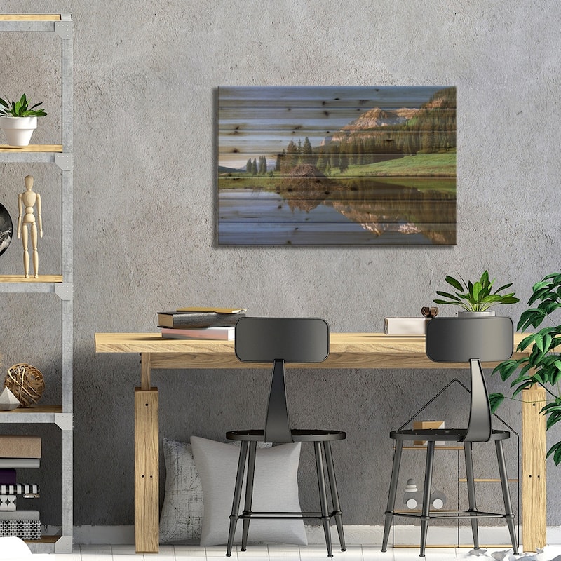 Gothic Mountain And Beaver Lodge, Near Crested Butte, Colorado Print On Wood by Tim Fitzharris - Multi-Color