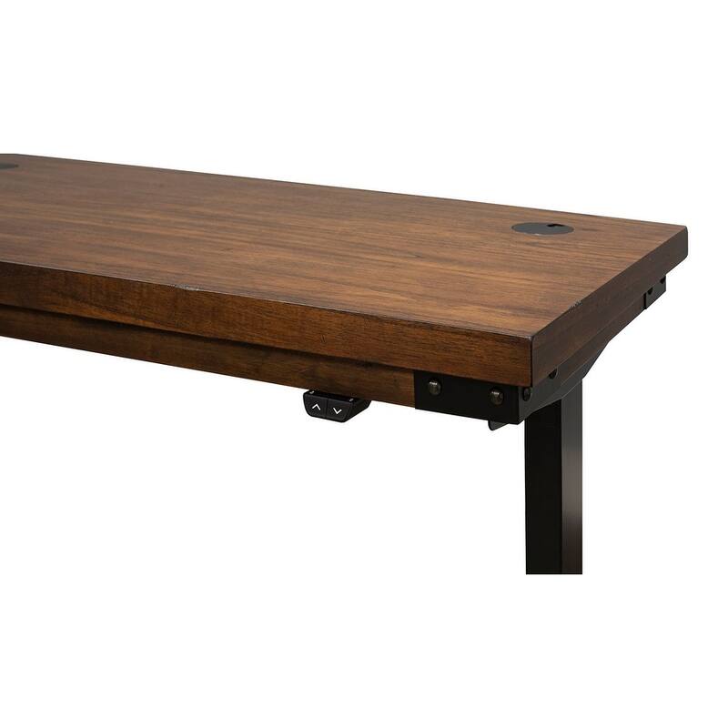 Addison Rustic Electric Sit/Stand Desk, Height Adjustable Table, Brown