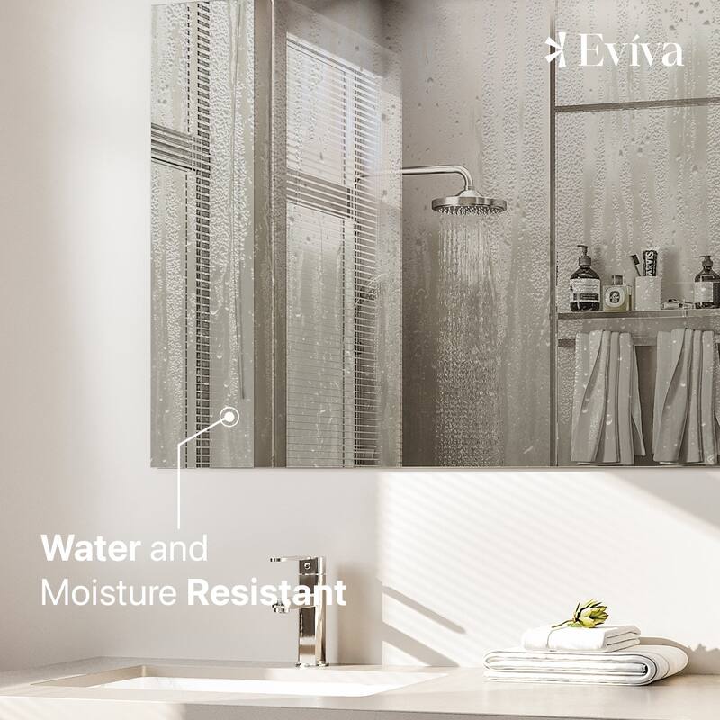 Eviva Sleek 55" x 30" Rectangular Modern Frameless Mirror - Clear