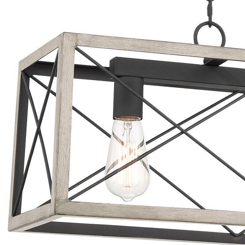 Acroma 3 - Light Linear Modern Farmhouse Rectangle Chandelier