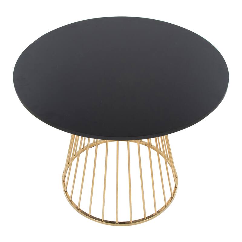 Silver Orchid Canary Pugo Round Dining Table with Pedestal Base