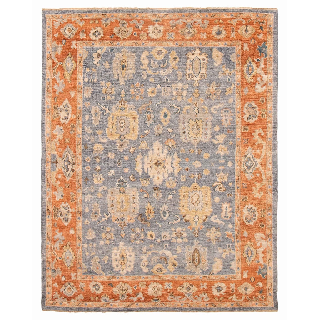 ECARPETGALLERY Hand-knotted Jules Serapi Denim Blue Wool Rug - 7'10 x 9'10