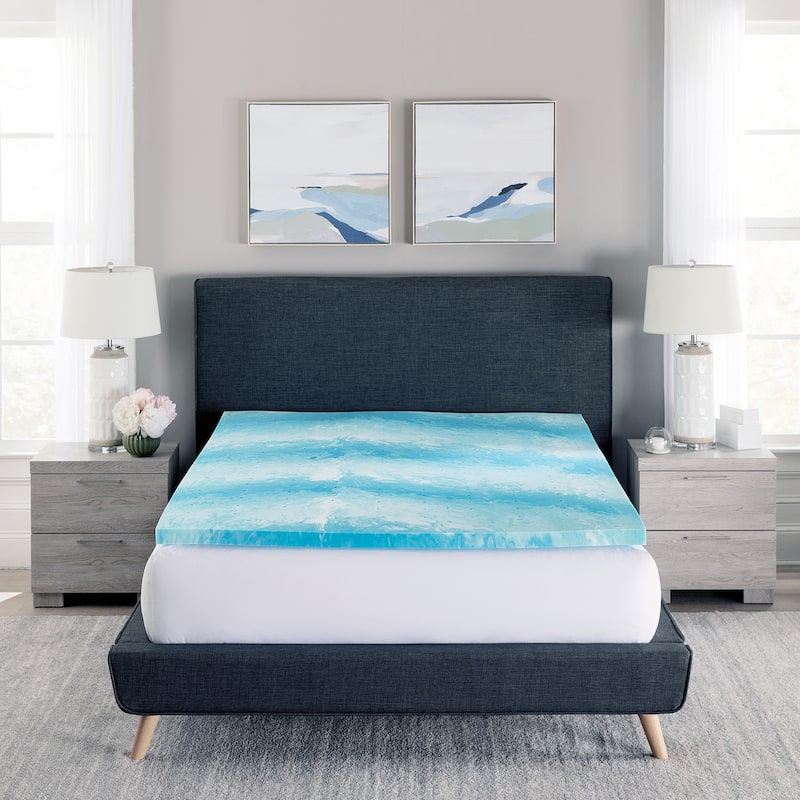 Bodipedic Cooling Gel Swirl Memory Foam Mattress Topper