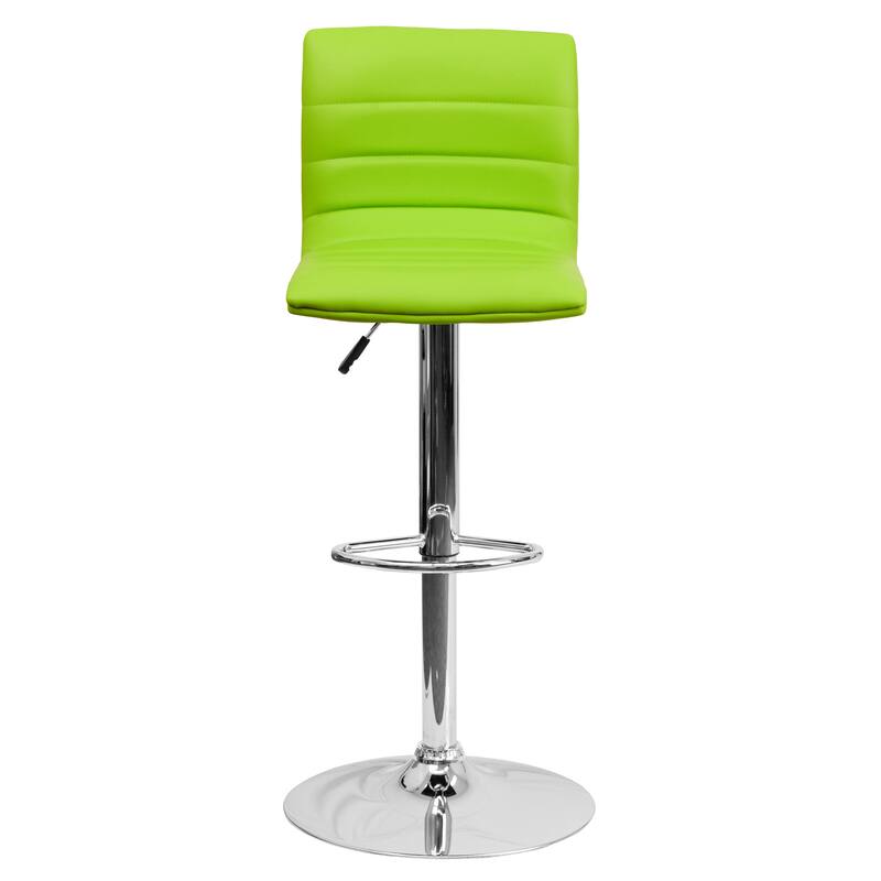 Modern Vinyl Stitch Back Adjustable Height Barstool - 16"W x 19"D x 35" - 44"H