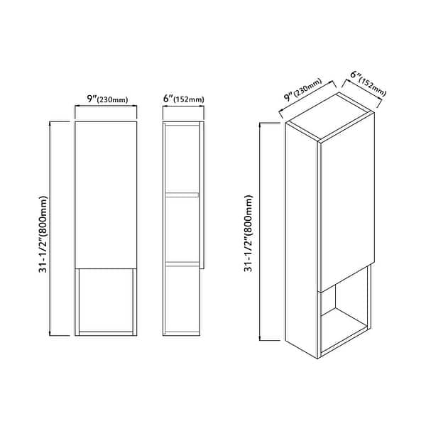dimension image slide 2 of 5, Laila 9" Side Cabinet