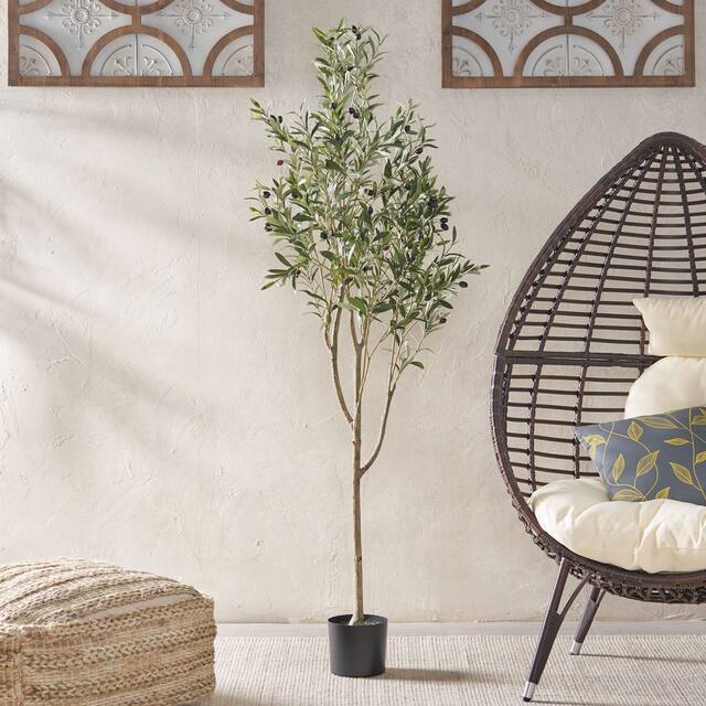 Taos 4' x 1.5' Artificial Olive Tree by Christopher Knight Home
